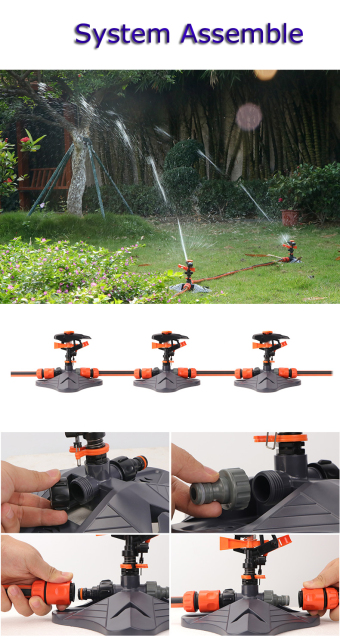 Manguera de agua de jardín de plástico con aspersor de impulso para césped,Aspersor de césped de impulso de plástico