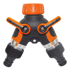 Conector de grifo de 2 vías para manguera de agua Garen,Conector de manguera de jardín de plástico de 2 vías en Y
