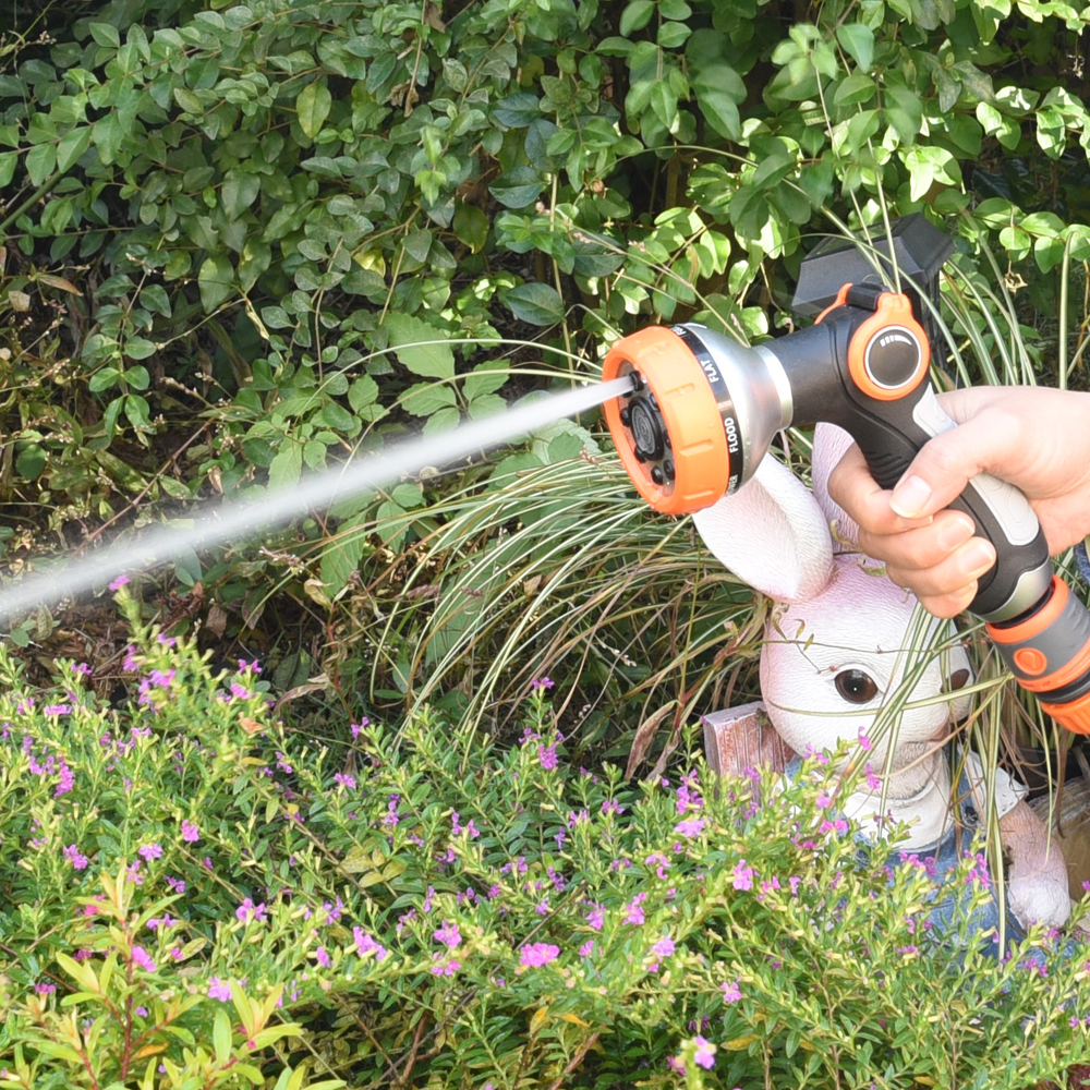 8 Pattern Thumb Valve Garden Water Spray Gun,Plastic high pressure garden hose nozzle