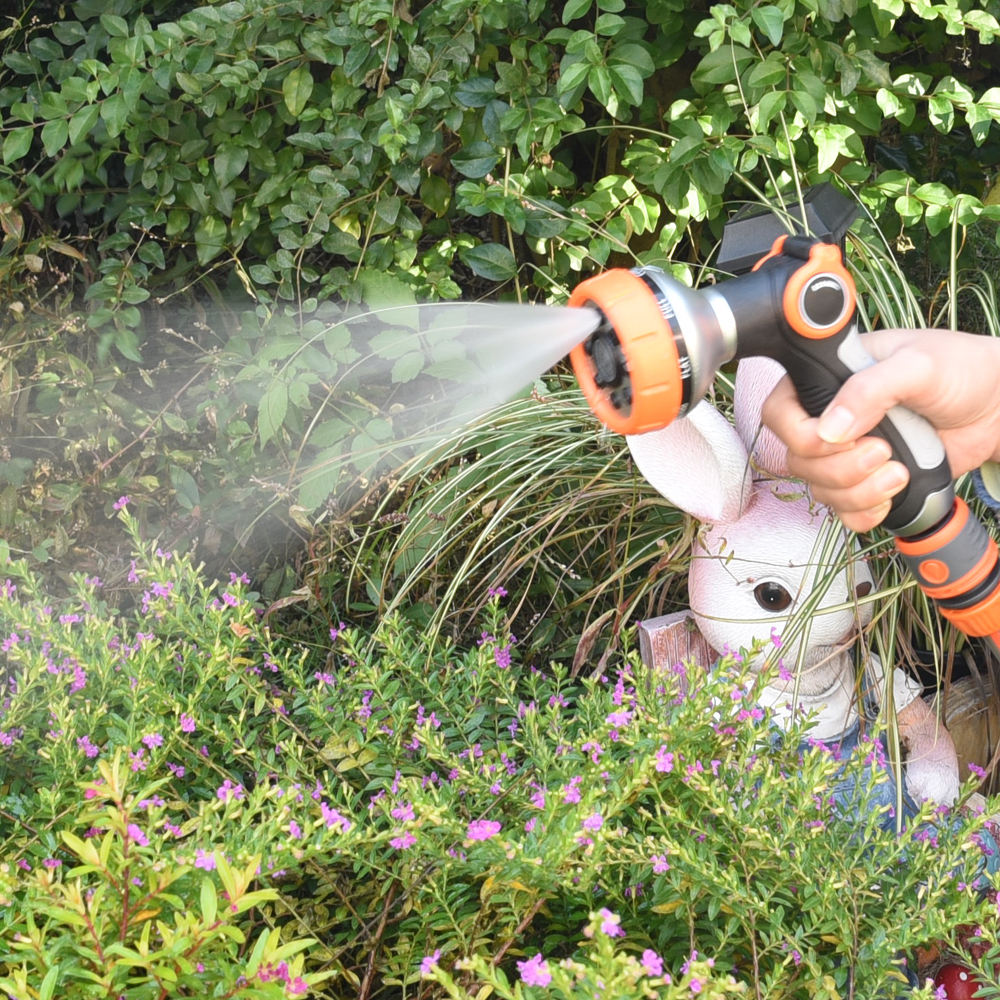 8 Pattern Thumb Valve Garden Water Spray Gun,Plastic high pressure garden hose nozzle
