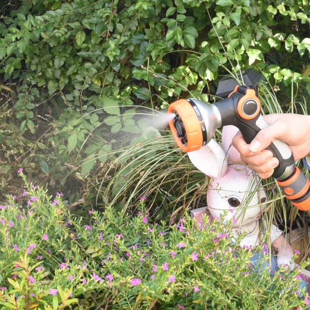 8 Pattern Thumb Valve Garden Water Spray Gun,Plastic high pressure garden hose nozzle