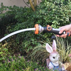 Multi-pattern garden water hose nozzle,Plastic 8-pattern thumb valve nozzle