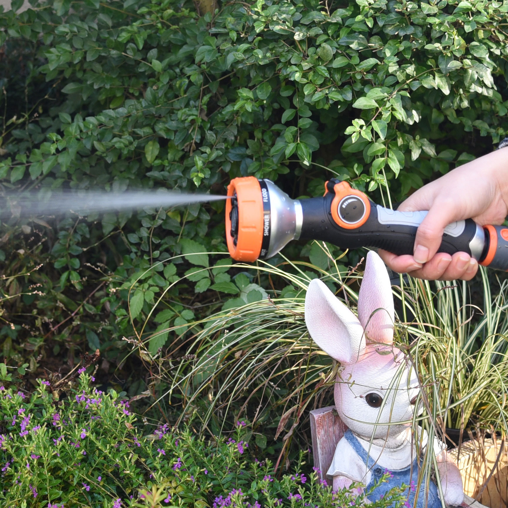 Multi-pattern garden water hose nozzle,Plastic 8-pattern thumb valve nozzle