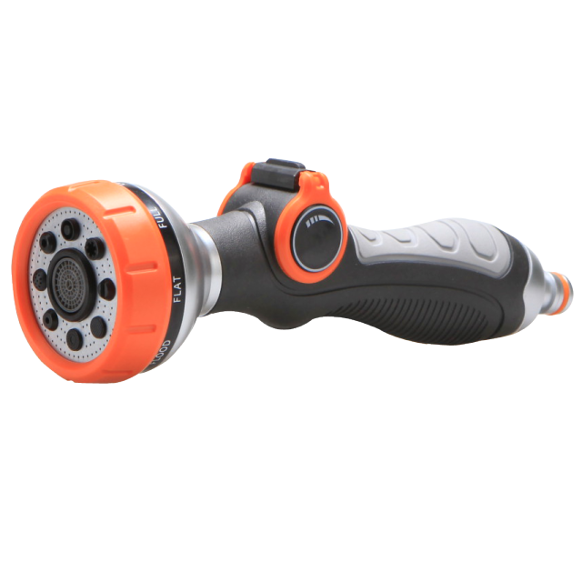 Multi-pattern garden water hose nozzle,Plastic 8-pattern thumb valve nozzle