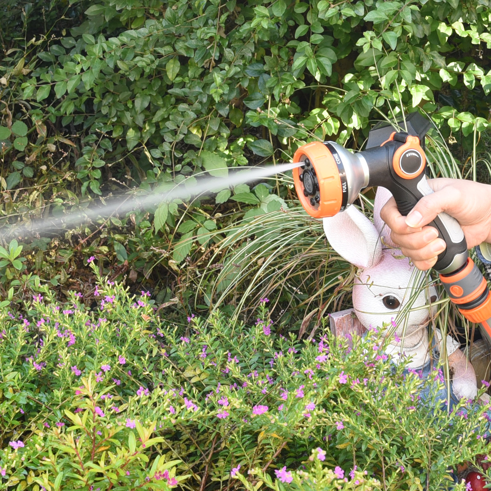 8パターンサムバルブガーデンウォータースプレーガン,プラスチック製8パターン親指コントロール水ノズル