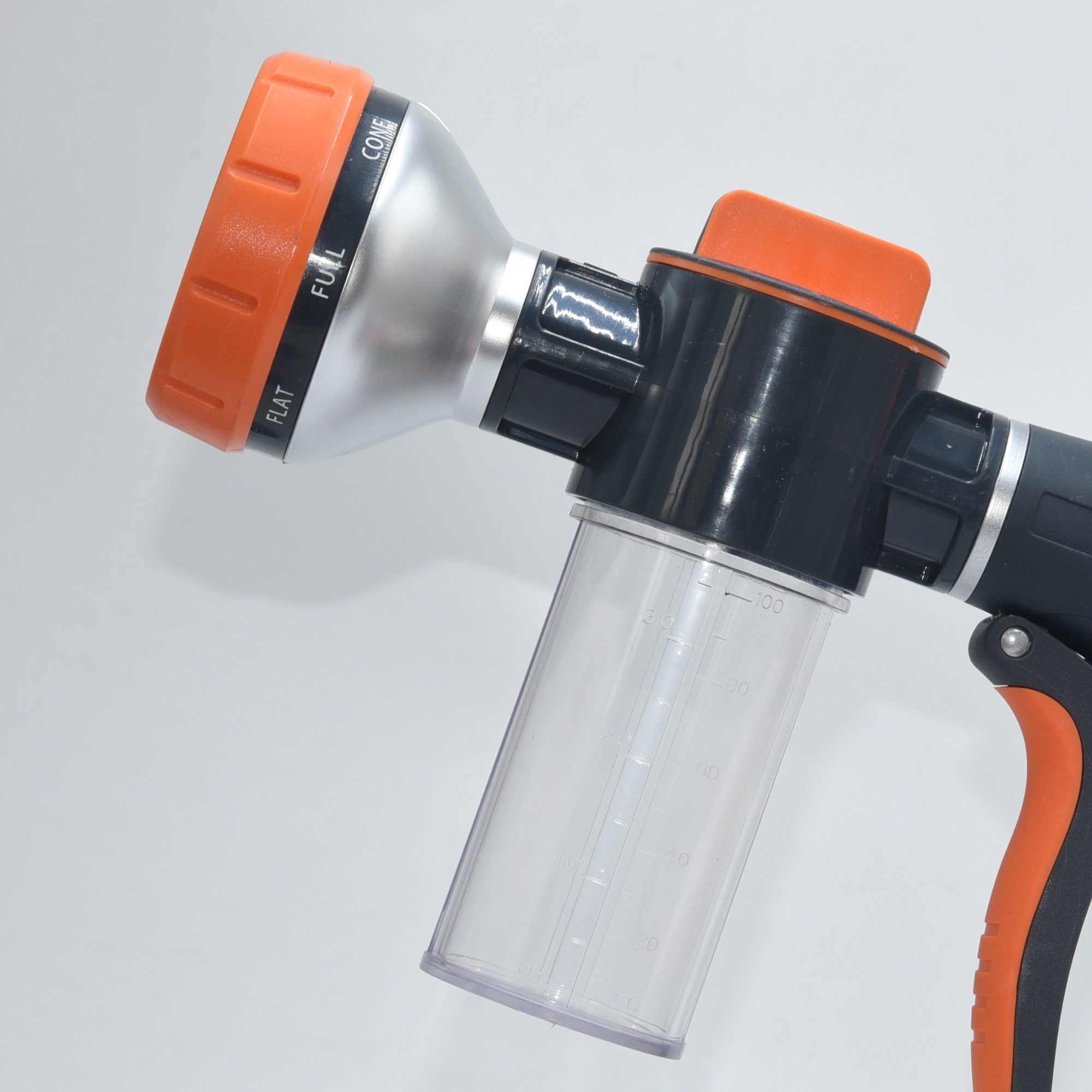 Pistola rociadora de agua y jabón de plástico para jardín con 8 patrones,Pistola rociadora de agua y jabón para jardín con 8 patrones