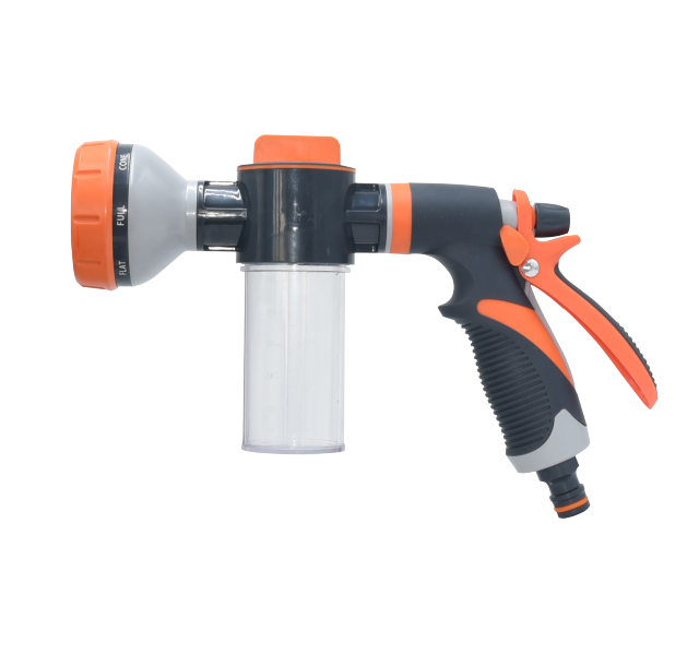 Garten-Sprühpistole aus Kunststoff mit 8 Sprühmustern für Seifenwasser,8-Muster-Gartenseifenwasser-Sprühpistole