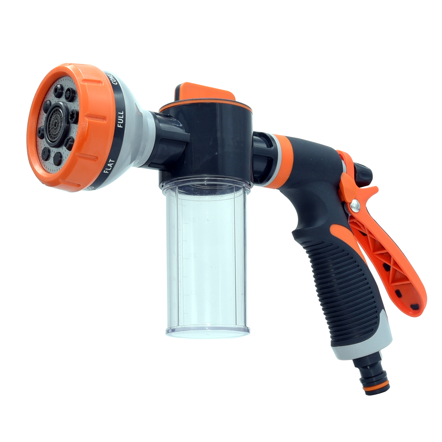 Pistola rociadora de agua y jabón de plástico para jardín con 8 patrones,Pistola rociadora de agua y jabón para jardín con 8 patrones