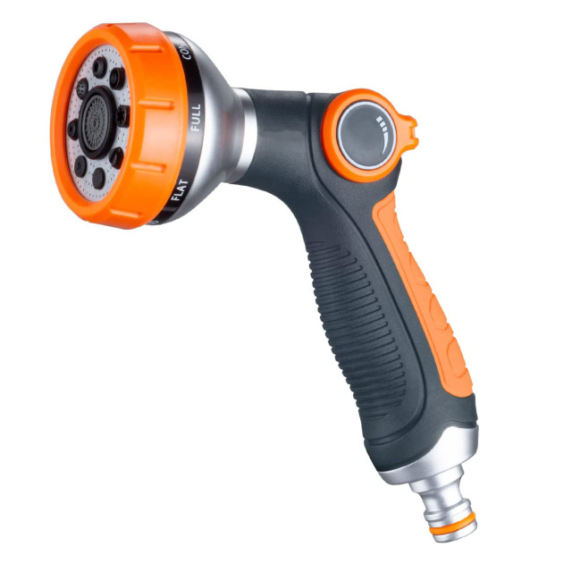 8 Pattern Thumb Valve Garden Water Spray Gun,Plastic high pressure garden hose nozzle