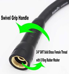 5/8" Hochleistungs-Gartenwasserschlauch,5/8" Hochleistungs-Gartenwasserschlauch mit Messinganschluss und Knickschutz