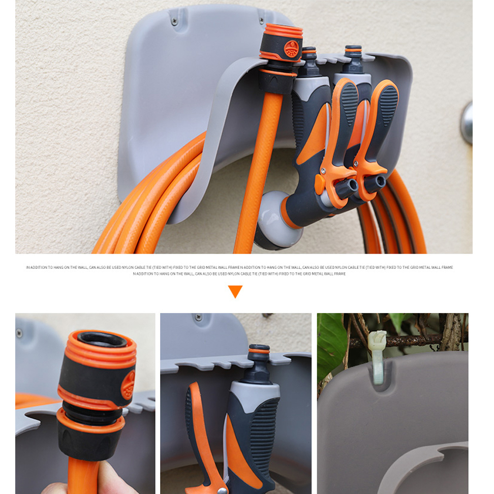 Soporte de pared para manguera de agua de jardín de plástico de 30 m,Colgador de manguera de jardín de plástico de 30 m para pared
