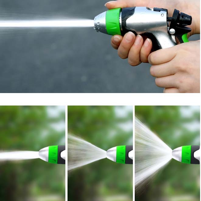 Plastic 10 pattern garden hose nozzle,Plastic 2-way garden water hose nozzle with shut off