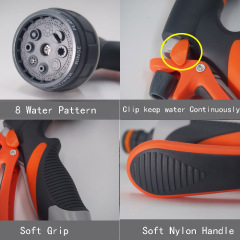 Plastic 8 Pattern Garden Water Hose Nozzle Set,8-Pattern Garden Water Spray Gun Set