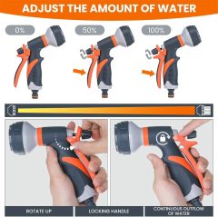 Plastic 8 Pattern Garden Water Hose Nozzle Set,8-Pattern Garden Water Spray Gun Set