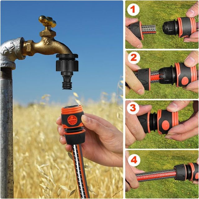 Plastic 8 Pattern Garden Water Hose Nozzle Set,8-Pattern Garden Water Spray Gun Set