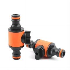 Conector de 2 vias para mangueira de jardim com válvula,Reparador de mangueira de jardim com válvula de corte