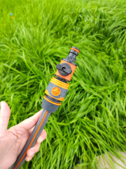 Conector de 2 vias para mangueira de jardim com válvula,Reparador de mangueira de jardim com válvula de corte