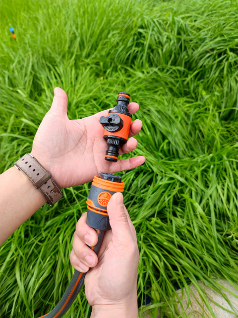 Conector de 2 vias para mangueira de jardim com válvula,Reparador de mangueira de jardim com válvula de corte