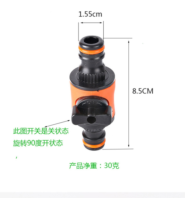 Conector de 2 vias para mangueira de jardim com válvula,Reparador de mangueira de jardim com válvula de corte