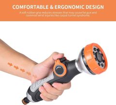 Multi-pattern garden water hose nozzle,Plastic 8-pattern thumb valve nozzle