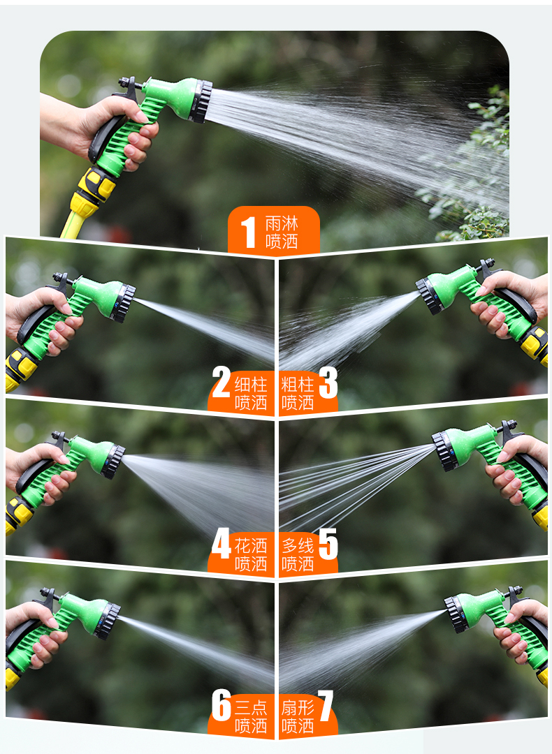 Plastic 7 Pattern Spray Gun,Plastic 7-way garden water hose nozzle
