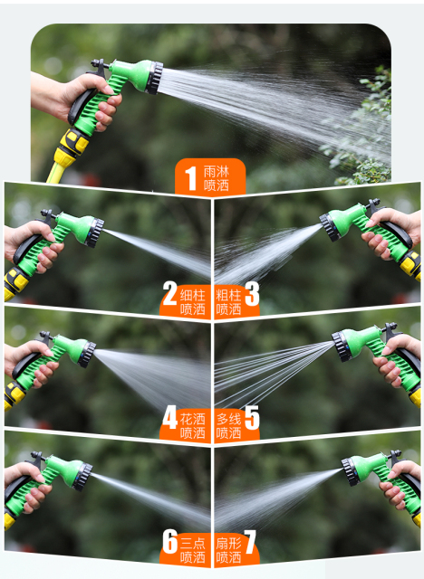 プラスチック製7パターンスプレーガン,プラスチック製7方向ガーデンウォーターホースノズル