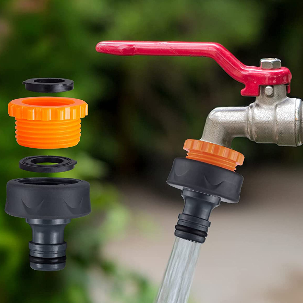 Plastic soft 1/2inch 3/4inch garden hose adaptor,Plastic 1/2"~3/4" tap connector