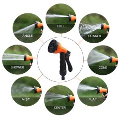 Plastic 8 pattern garden water spray nozzle,plastic 8 way garden water spray nozzle