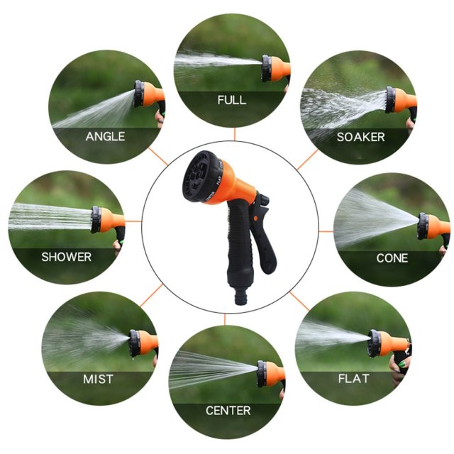 Plastic 8 pattern garden water spray nozzle,plastic 8 way garden water spray nozzle