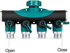 プラスチック製ガーデンウォーター4ウェイホーススプリッター,ガーデンホース 4ウェイスプリッター