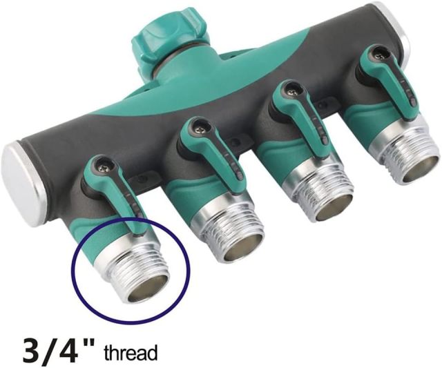 プラスチック製ガーデンウォーター4ウェイホーススプリッター,ガーデンホース 4ウェイスプリッター