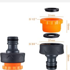 Conector de grifo de manguera de agua de jardín de plástico de 3/4",Conector de cinta para manguera de jardín de plástico de 3/4"