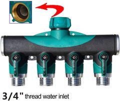 プラスチック製ガーデンウォーター4ウェイホーススプリッター,ガーデンホース 4ウェイスプリッター