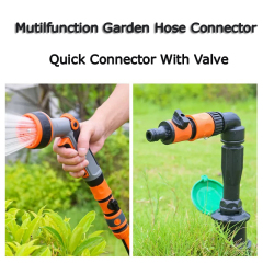 Conector rápido de manguera de jardín de plástico con válvula,Válvula de cierre de manguera de jardín de plástico