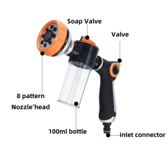Plastic 8-Pattern Garden Soap Water Spray Nozzle,Plastic 8-Pattern Garden Soap Water Spray Nozzle