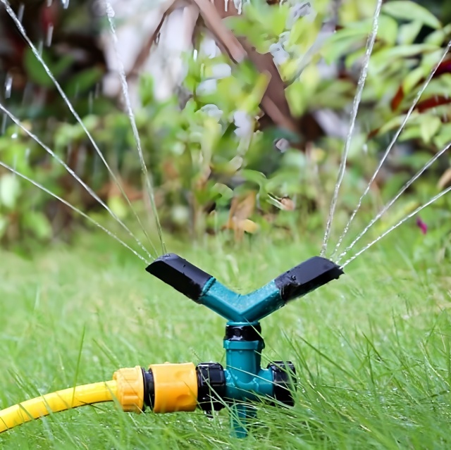 プラスチック製2アームガーデンロータリースプリンクラー,2アーム旋回スプリンクラー