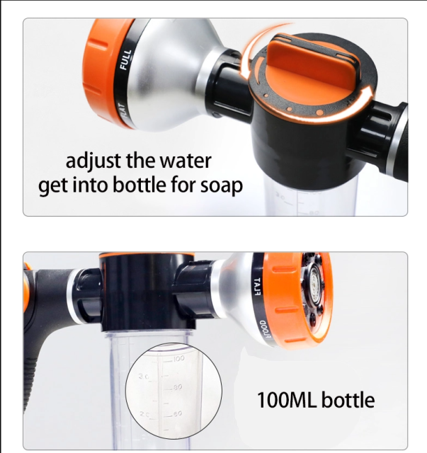 Garten-Sprühpistole aus Kunststoff mit 8 Sprühmustern für Seifenwasser,8-Muster-Gartenseifenwasser-Sprühpistole