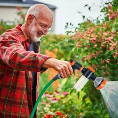 Garten-Sprühpistole aus Kunststoff mit 8 Sprühmustern für Seifenwasser,8-Muster-Gartenseifenwasser-Sprühpistole