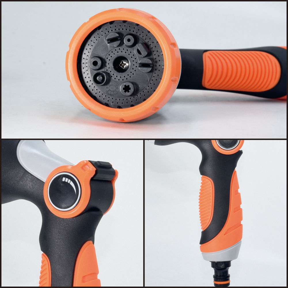 Pistola rociadora de jardín de plástico de 10 patrones,Pistola rociadora de agua para jardín, 10 patrones