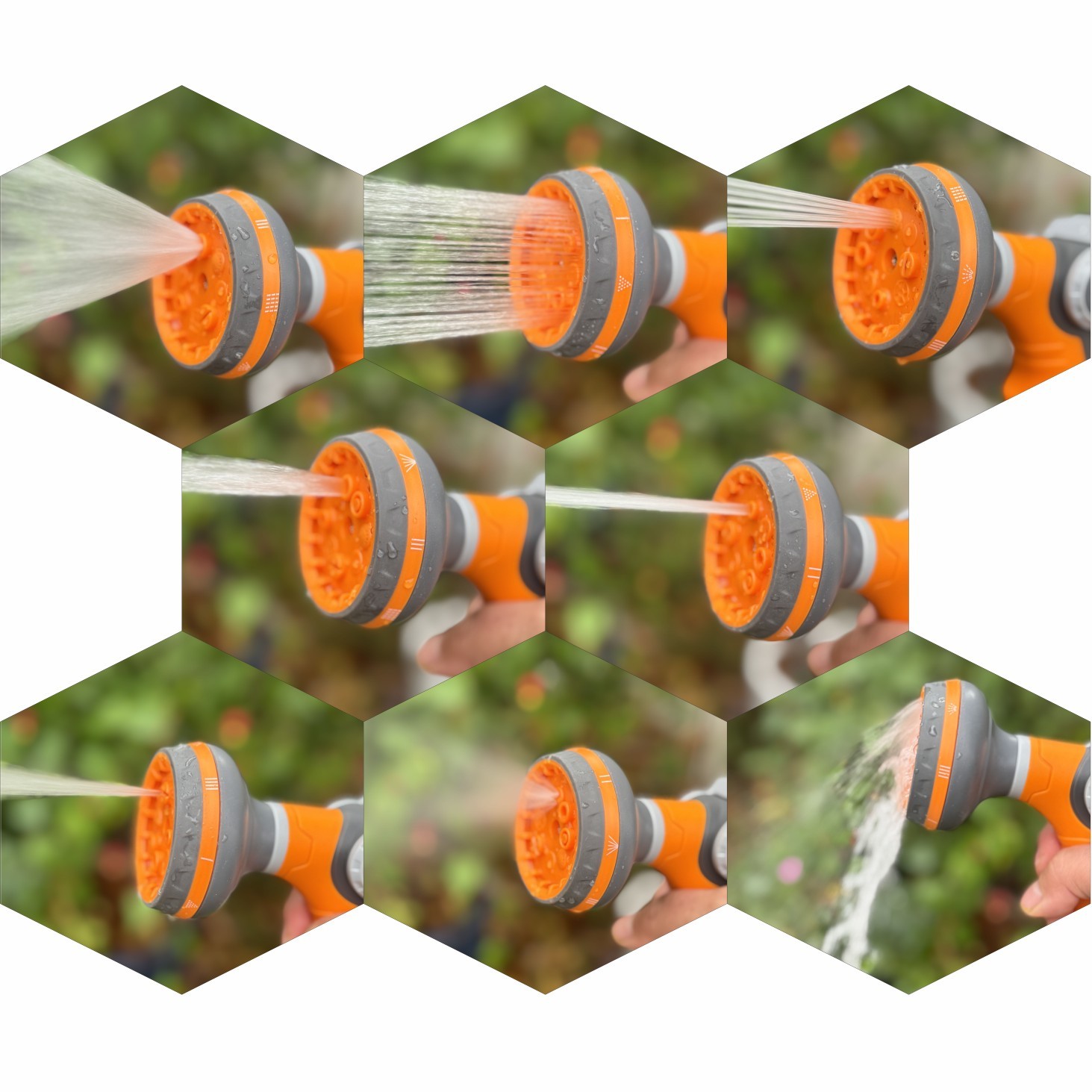 Garten-Wassersprühpistole aus Kunststoff mit 8 Sprühmustern,Garten-Wassersprühpistole aus Kunststoff mit 8 Sprühmustern