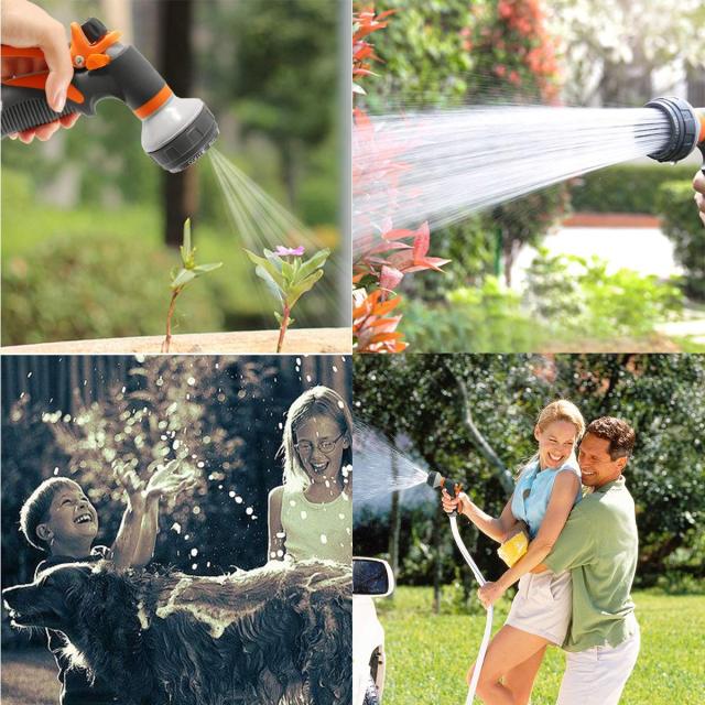 Plastic 8 pattern spray garden hose nozzle,Multi-Pattern Garden Spray Gun | Ergonomic Watering Nozzle
