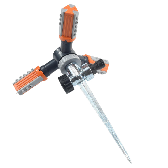 360度ガーデンウォーターロータリースプリンクラー,3アーム回転式スプリンクラー（金属スパイク付き）｜360°灌漑