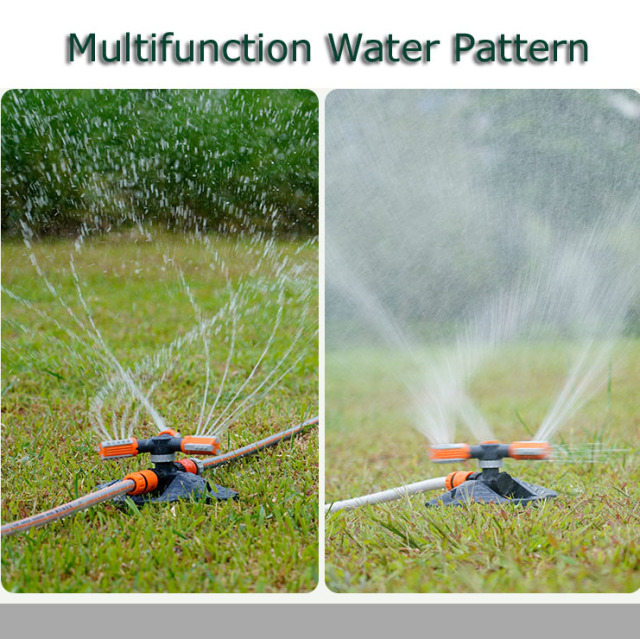 360度ガーデンウォーターロータリースプリンクラー,3アーム回転式スプリンクラー（金属スパイク付き）｜360°灌漑