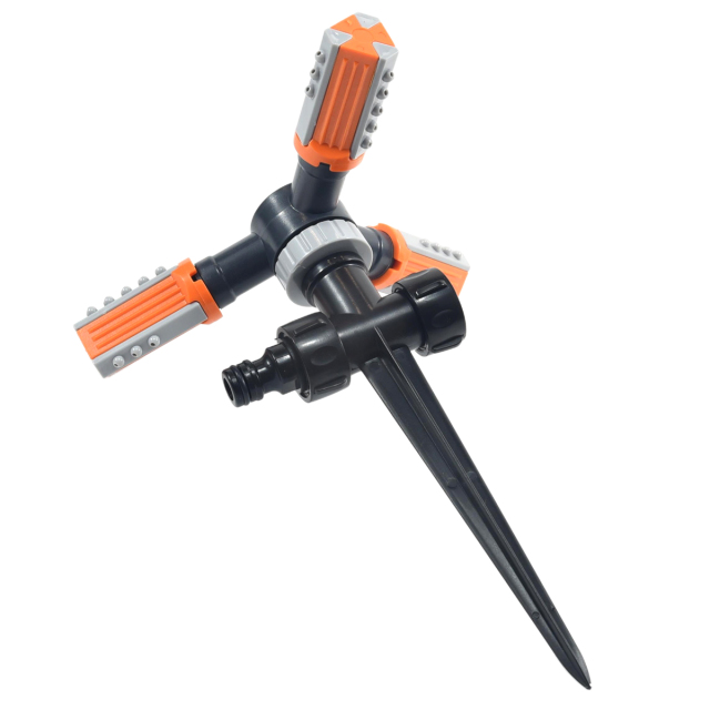 360° 3アーム回転式ガーデンスプリンクラー（金属スパイク付き）芝生・庭の灌漑に,3アーム回転式ガーデンスプリンクラー（金属スパイク付き）｜360°灌漑