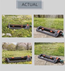 Oszillierender Rasensprenger mit 19 Düsen für Rasen und Garten,Oszillierender Gartensprenger mit 19 Düsen – Große Wasserabdeckung