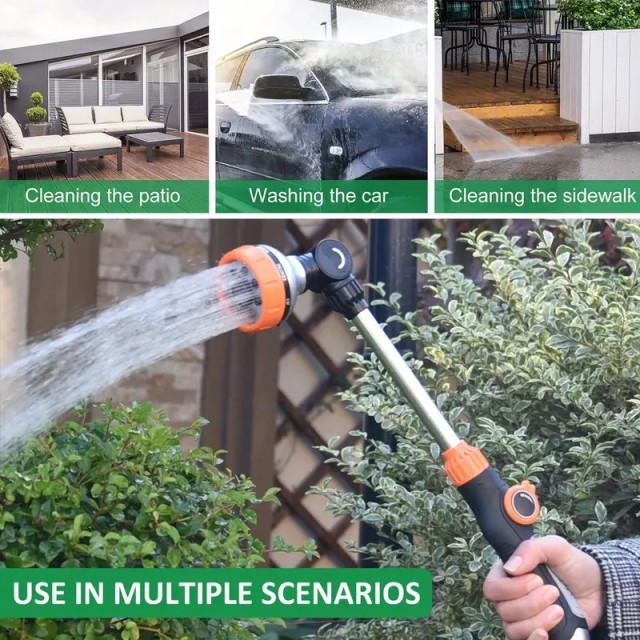 BB-6102U 8 Pattern Garden Water Hose Wand - 43cm Adjustable Plastic Spray Wand,8 Pattern Garden Water Hose Wand | Adjustable Spray Water Wand