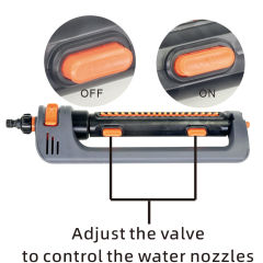 Adjustable Oscillating Sprinkler with 19 plastic Nozzles – 3600 Sq Ft Coverage, Heavy Duty Garden Lawn Water Sprinkler for Large Yard, Adjustable Spray Pattern, Leak-Proof Quick Connect, Grey/Orange,Adjustable Oscillating Sprinkler | 3600 Sq Ft Lawn Water Sprinkler