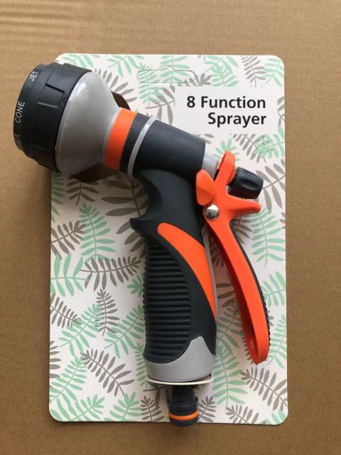 Plastic 8 pattern spray garden hose nozzle,Multi-Pattern Garden Spray Gun | Ergonomic Watering Nozzle