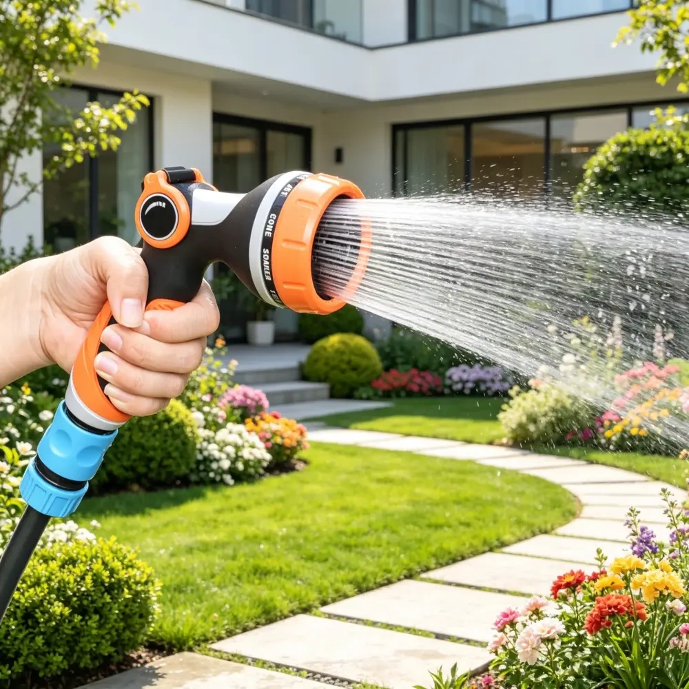 Pistola pulverizadora de plástico para jardín con 10 patrones de pulverización y control de pulgar — BB-2404,Pistola pulverizadora de plástico para jardín con 10 patrones de pulverización - Bluebird OEM y venta al por mayor
