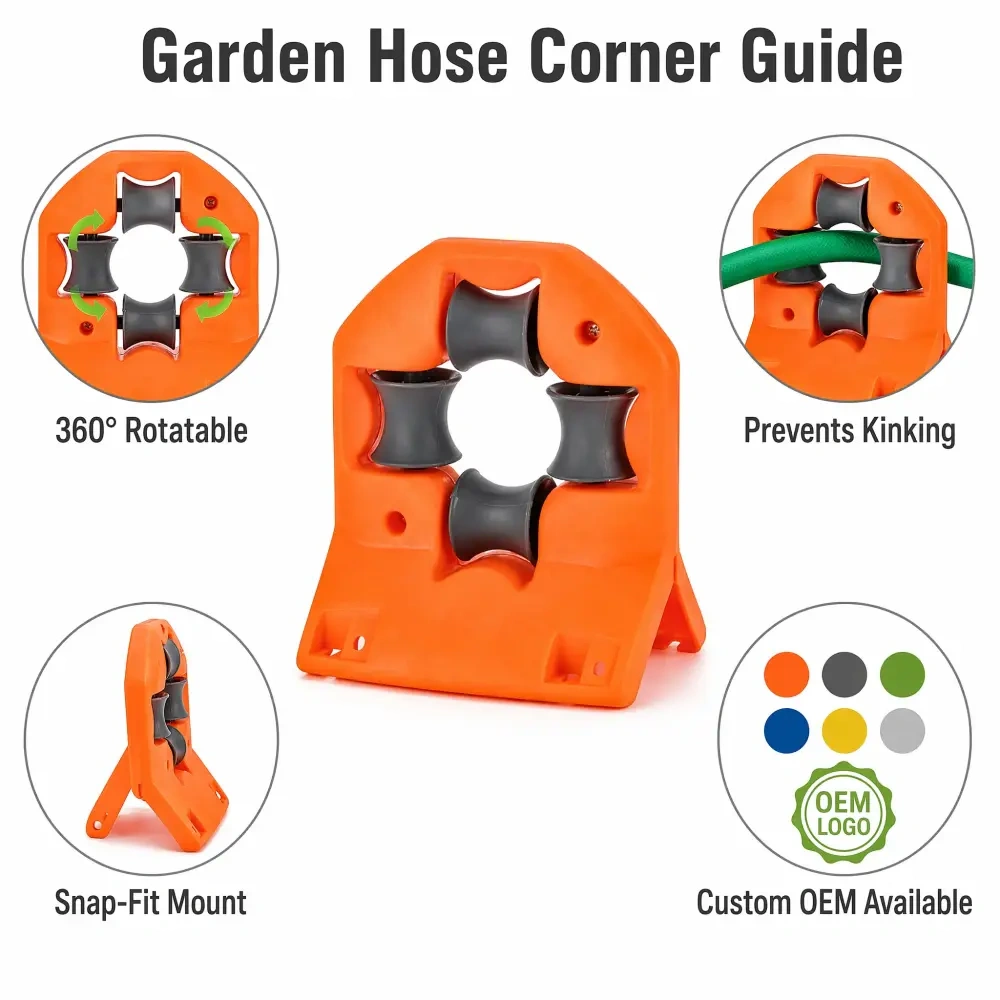 Guide d'angle pour tuyau d'arrosage,Guide d'angle pour tuyau d'arrosage — Protection de tuyau rotative à 360° avec fixation rapide | Empêche les torsions et les frottements